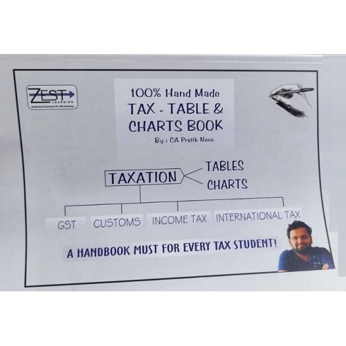 Zest Learning Academy's 100% Hand Made Tax: Table & Charts Book for CS Students by CA. Pratik Neve